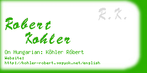 robert kohler business card