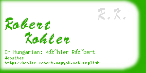 robert kohler business card